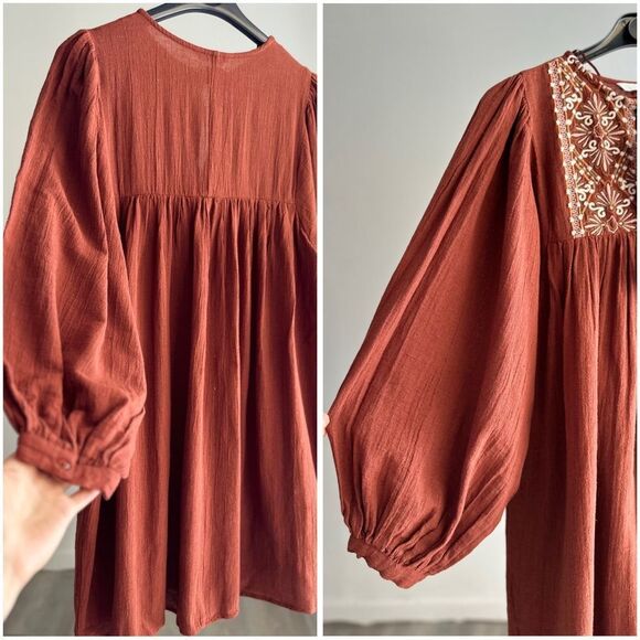 ZARA EMBROIDERED SHORT DRESS - Picture 3 of 12